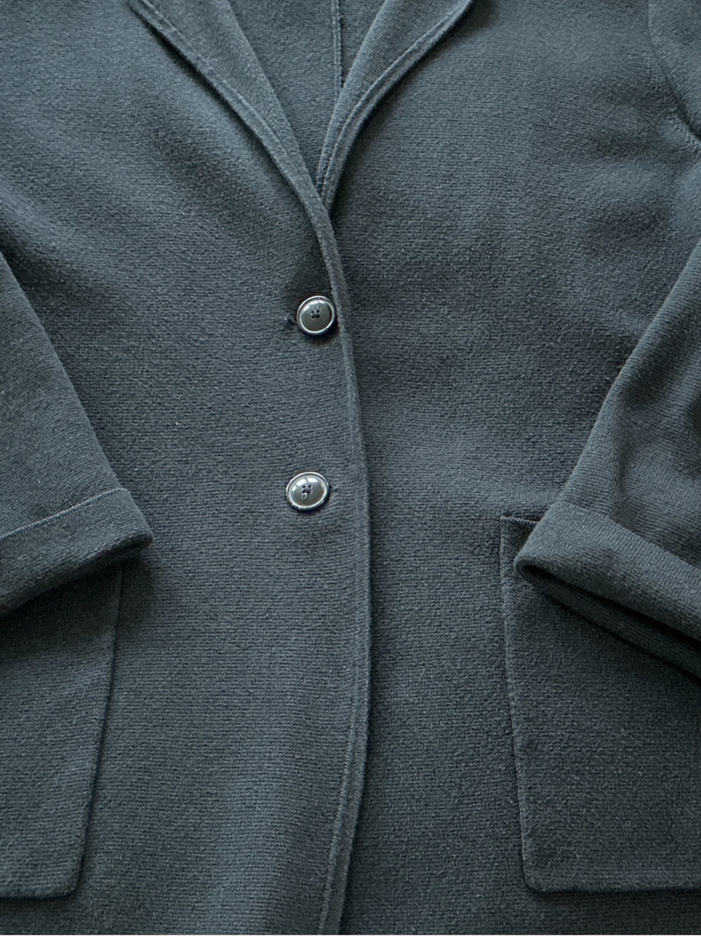 J. Crew Black Classic Knit blazer with Classic Button Front